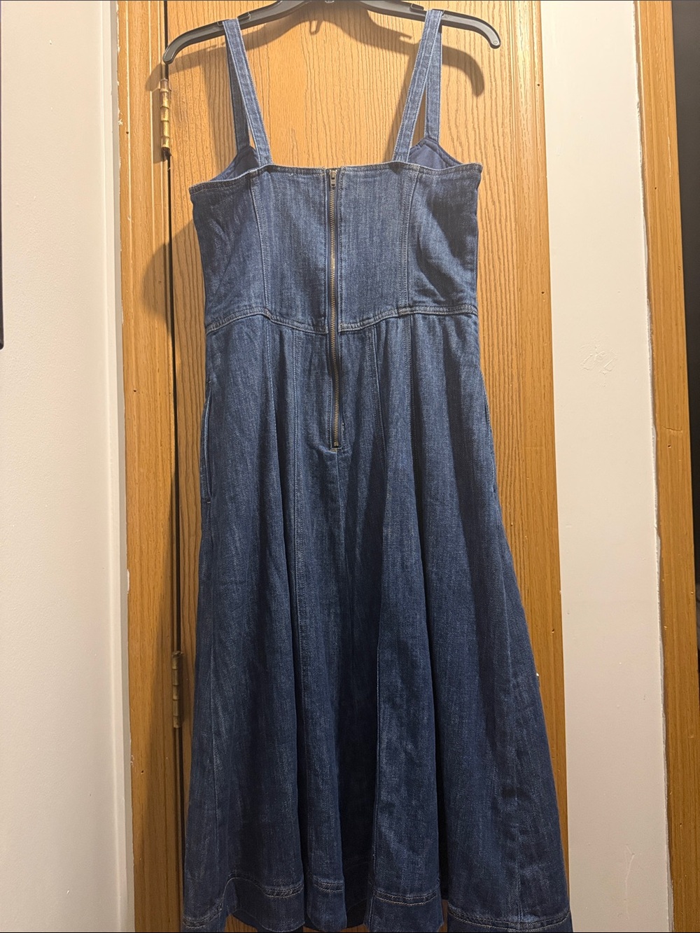 Anthropologie Dark Blue Denim midi dress - Picture 5 of 7